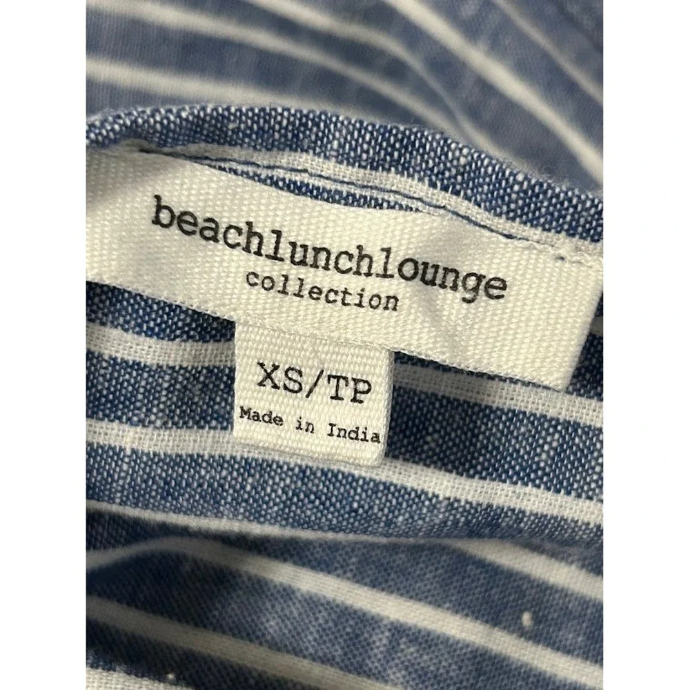 beachlunchlounge Collection Blue White Striped Wide Leg Jumpsuit Women's‎ XS
